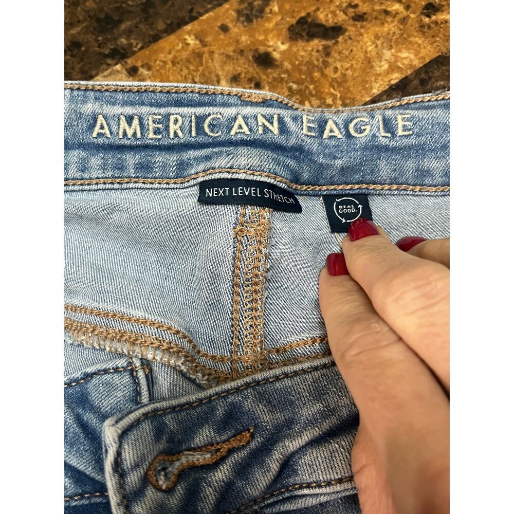 American Eagle Outfitters Blue Distressed Straight Leg Jeans - Picture 4 of 11
